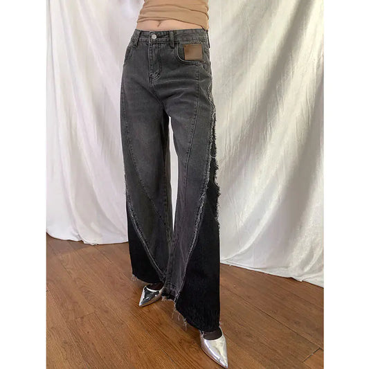 Chic Gray High-Waisted Jeans for Women