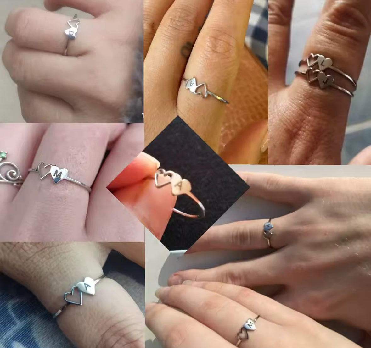 COOLTIME Initial Letter Ring for Women Stainless Steel