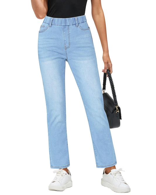 Gentle Sea Blue Ankle Jeans for Women