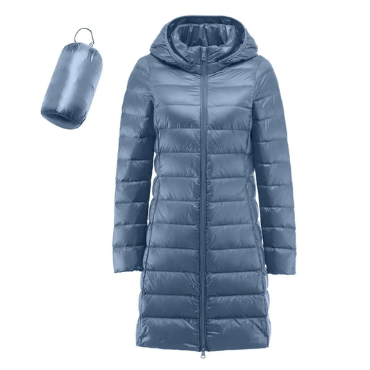 Womens Packable Lightweight Full Zip Jacket with Hood Quilted Winter Lightweight Coats Windproof Ladies Jackets
