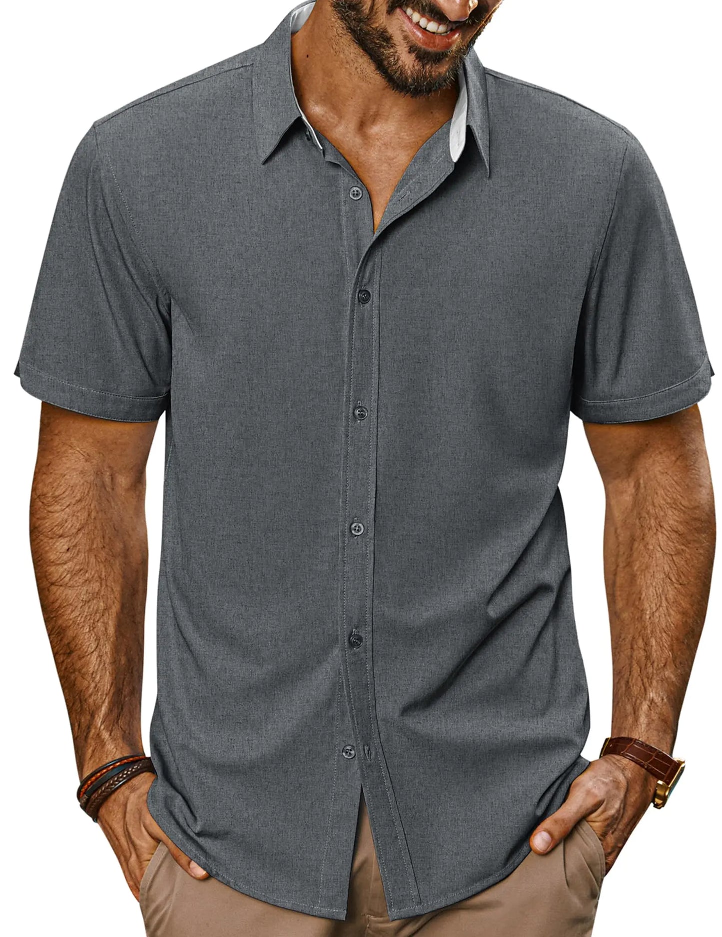 Paul Jones Men's Classic Grey Dress Shirt