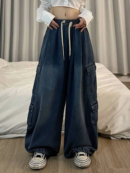 Chic Wide-Leg Denim Pants for Women
