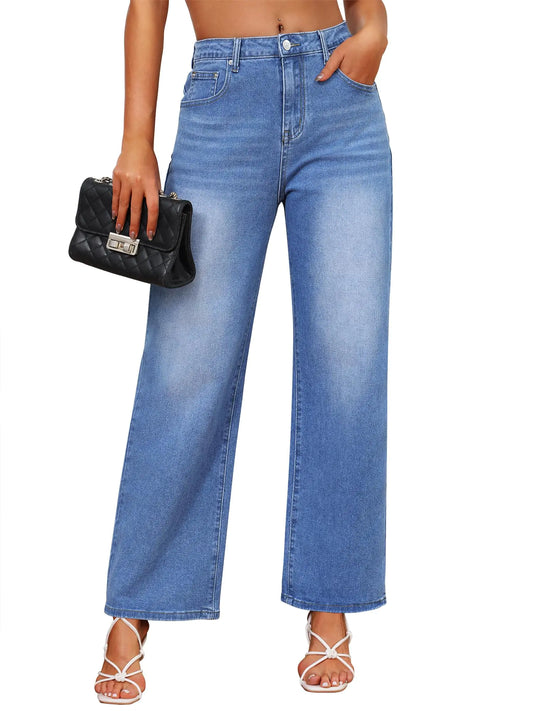 Genleck High Waisted Wide Leg Jeans