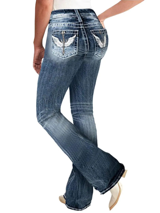 Flamingals Embroidered Bootcut Jeans