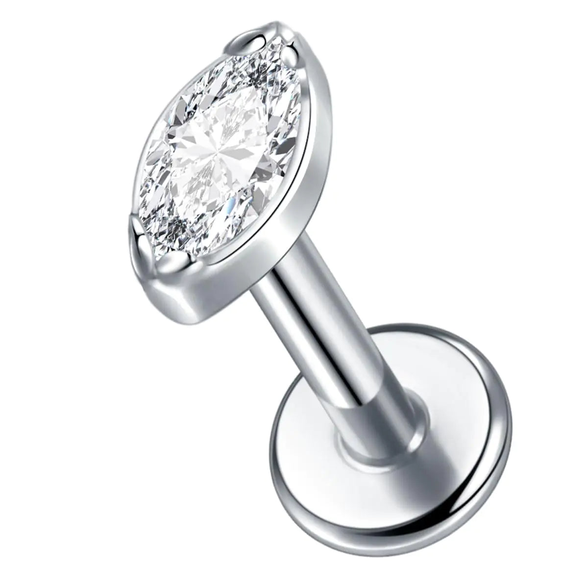 Titanium Cartilage Earrings for Women Men Cubic Zirconia Tragus Earrings 16G Flat Back Stud Earrings Hypoallergenic Tragus Conch Helix Labret Piercing Jewelry