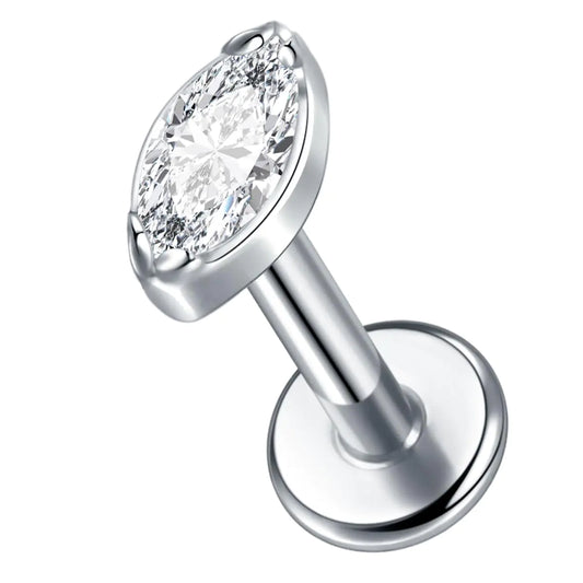 Titanium Cartilage Earrings for Women Men Cubic Zirconia Tragus Earrings 16G Flat Back Stud Earrings Hypoallergenic Tragus Conch Helix Labret Piercing Jewelry