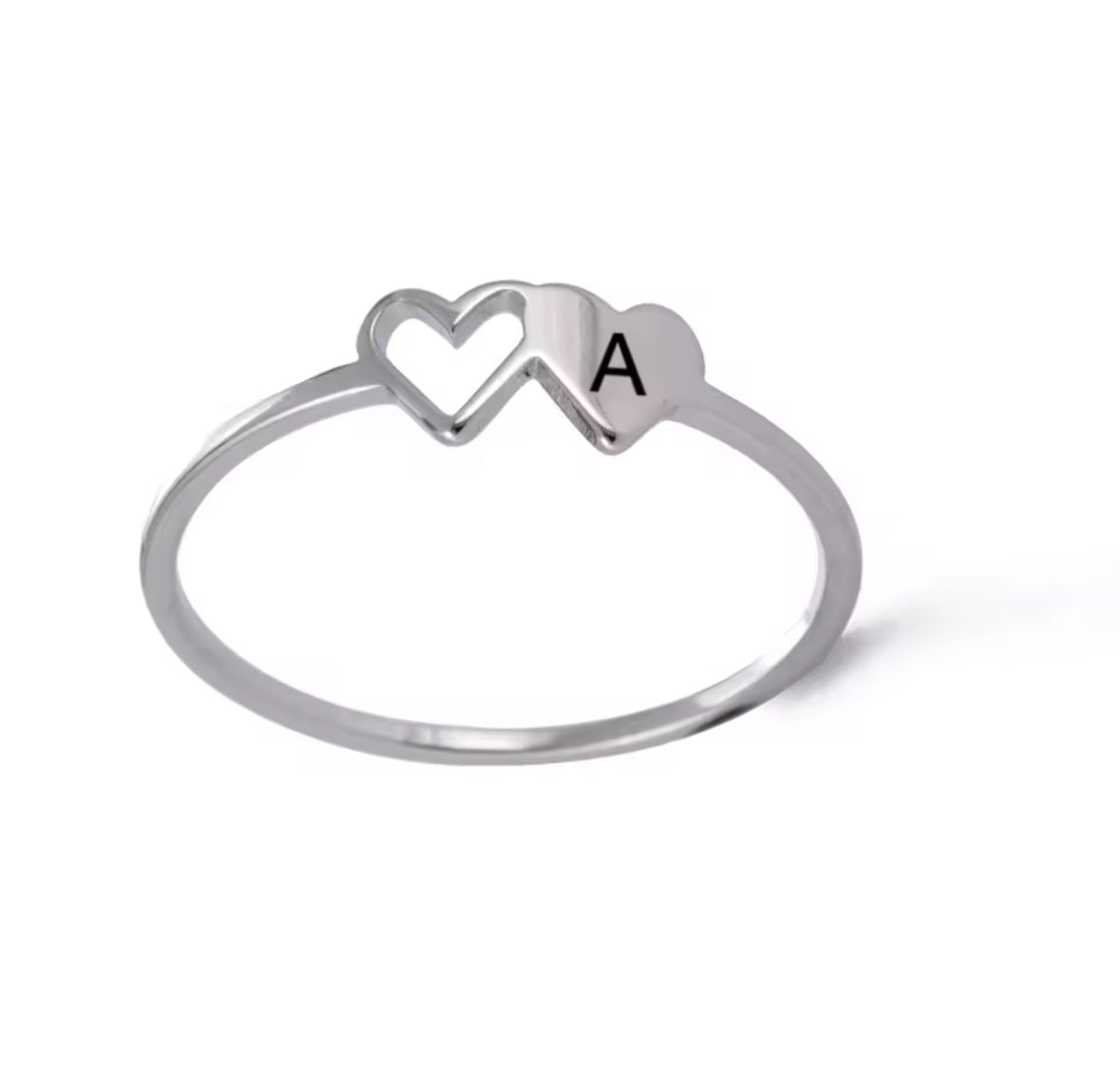 COOLTIME Initial Letter Ring for Women Stainless Steel
