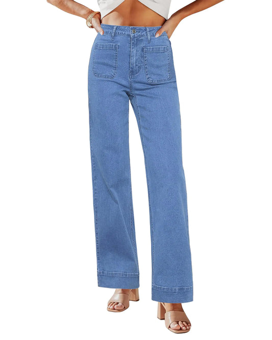 Grapent High-Rise Wide Leg Jeans in Medium Blue