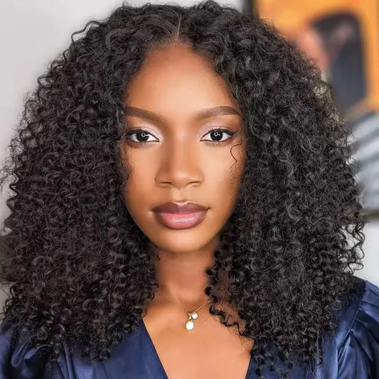 Kinky Curly Wigs Human Hair For Women 13x4 Lace Frontal Wig Indian Curly Short Bob Human Hair Wigs Wet And Wavy Frontal Wigs