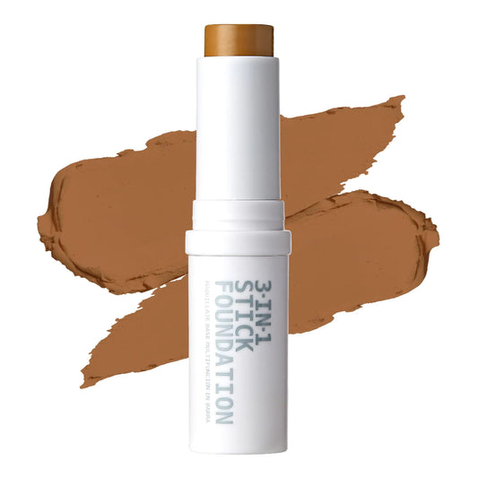 Ruby Kisses Natural Full Coverage 3-In-1 Stick Foundation. Easy to Apply Hydrating Lightweight Long Lasting Concealer and Contour Stick for Face Makeup (Classic Tan)