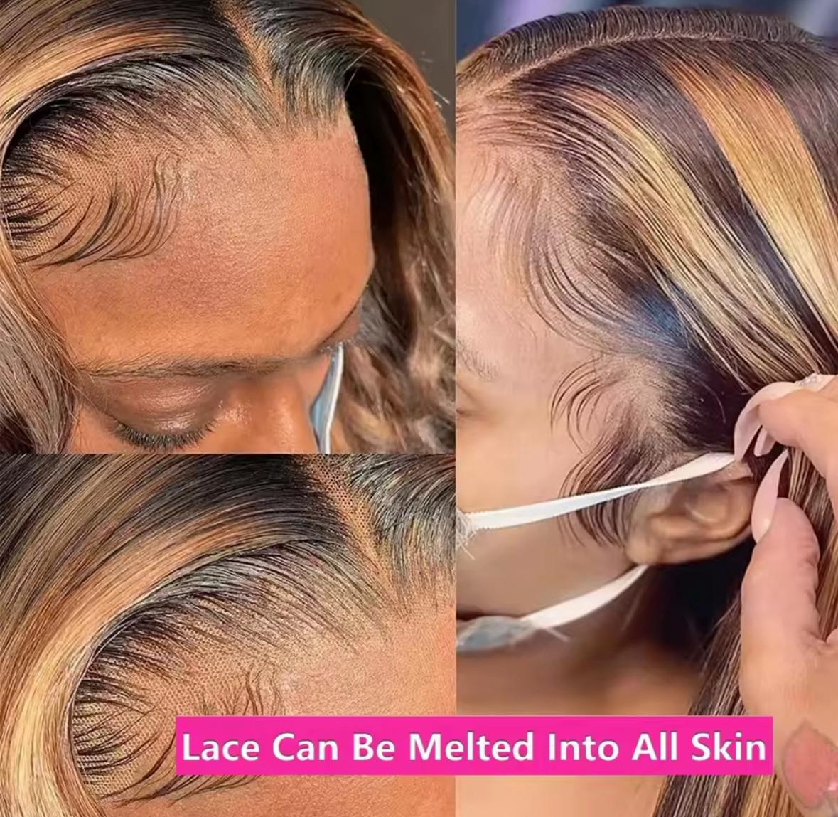 220% Highlight Ombre Wig Human Hair 13x6 Hd Lace Wig 30 Inch