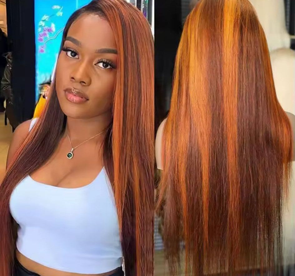 P4/350Gradient Wig human hair Glueless wigs 5x5 hd Lace Wigs Colored