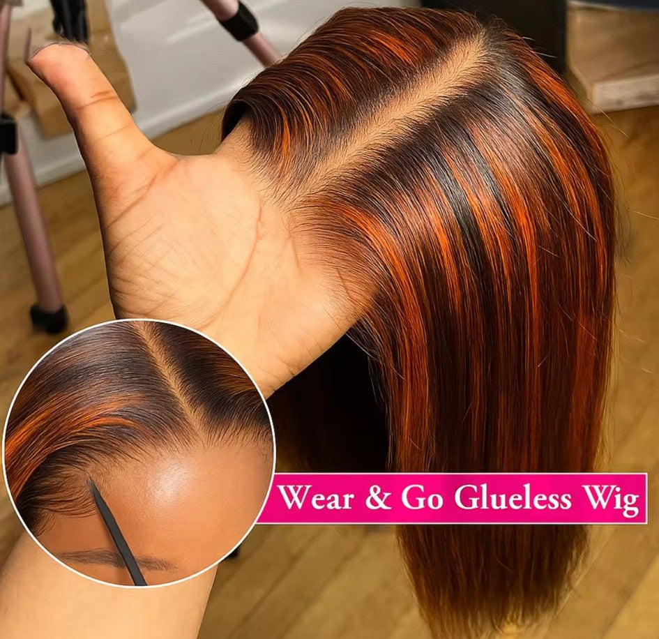 P4/350Gradient Wig human hair Glueless wigs 5x5 hd Lace Wigs Colored