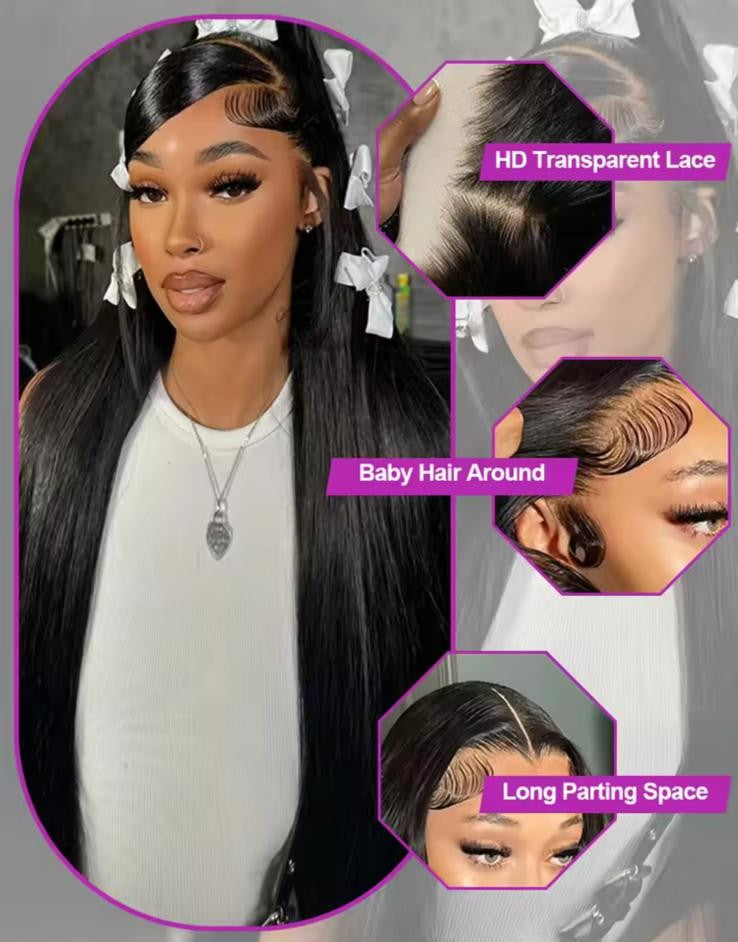 HD Lace Wigs 13x6 Straight Human Hair Wigs 300% Density