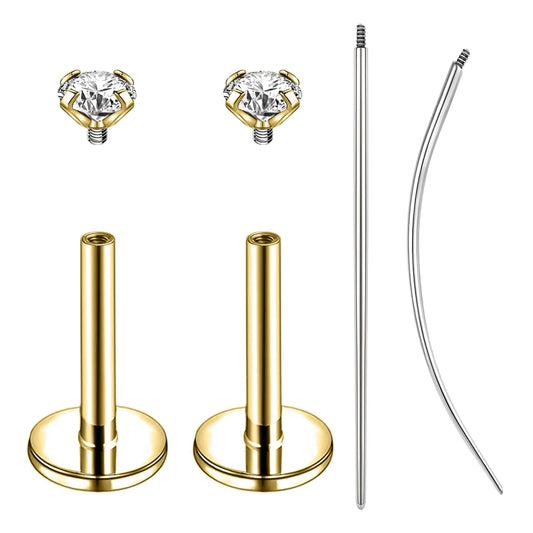 6ixGosh 16g/18g Internal Thread CZ Stud Piercing Jewelry Surgical Steel Tragus Monroe Lip Helix Cartilage Earrings Studs for Women Men 13