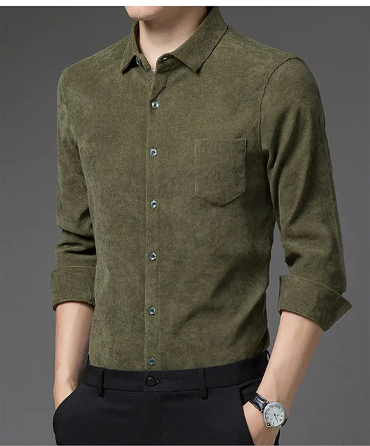 Thickened Long-sleeved Casual Shirt for Men
