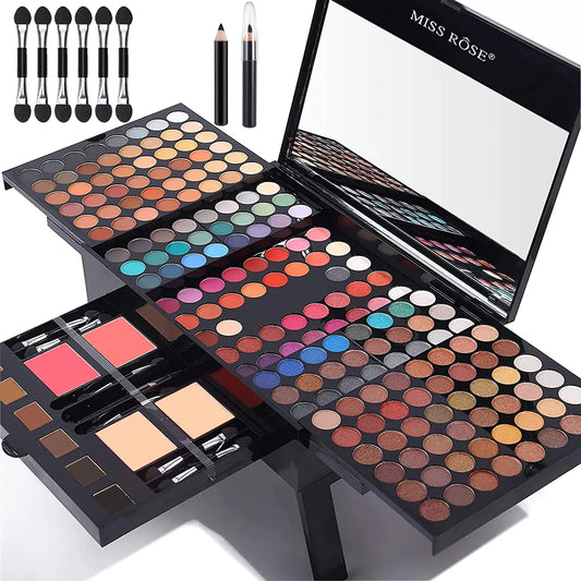 coliusa 190 Colors Professional Makeup Kit for Women Full Kit PalletAll In One Gift Set girls include Eyeshadow/Facial Blusher/Eyebrow Powder/Eyeliner Pencil/Mirror/makeup brush(004Y)