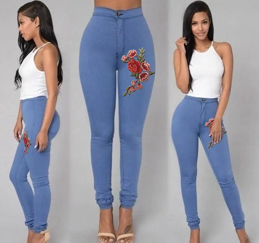 Embroidered Pencil Pants for Women