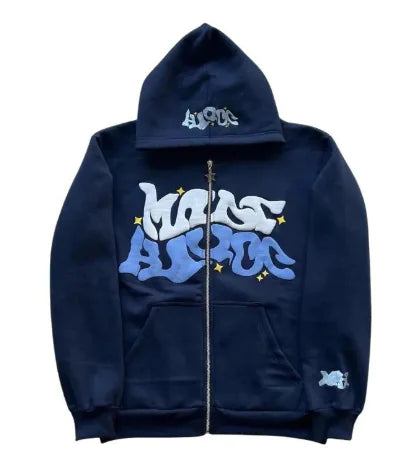 Y2K Chic Plus Size Pink Patterned Zip Hoodie