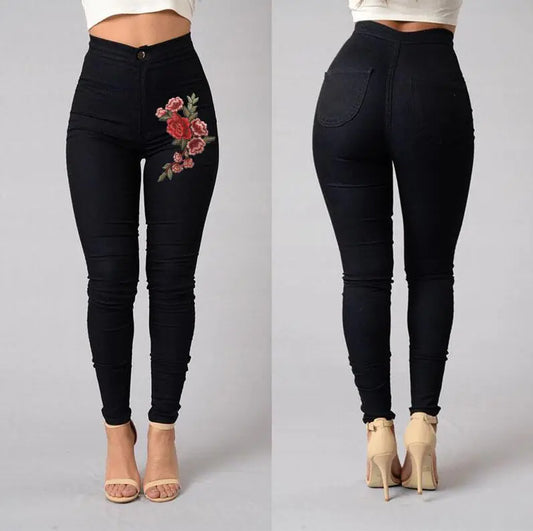 Embroidered Pencil Pants for Women